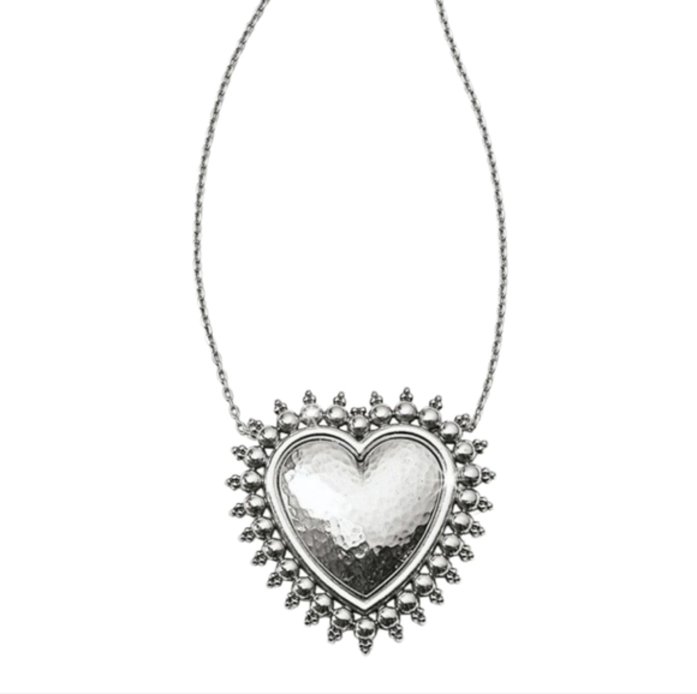Brighton Telluride Heart Silver Plated Boho Western Pendant Necklace - Picture 1 of 11